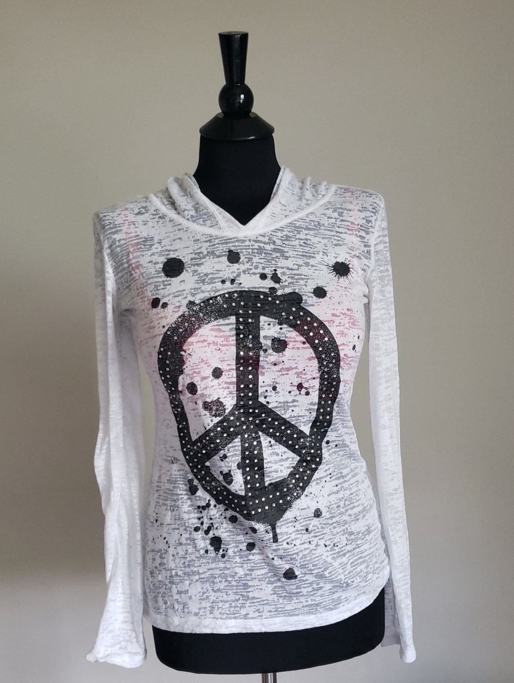 Sheer Long-sleeved Hooded Shirt